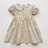 Summer Baby Kids Girls Short Sleeves Flowers Pattern Printed Dress - MyKids-USA™