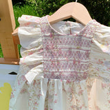 Summer New Arrival Baby Kids Girls Sleeveless Flowers Pattern Crew Neck Princess Dress - MyKids-USA™