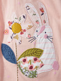 Spring And Summer Baby Girls Short Sleeves Flowers And Animals Collection Dress