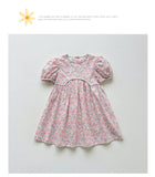 Summer Baby Kids Girls Short-Sleeved Floral Pattern Cute Dress