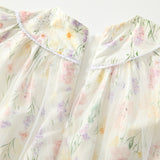 Summer Arrival Baby Girls Cute Butterfly and Floral Pattern Fly Sleeves Dress