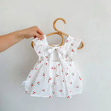 Summer New Arrival Baby Girls Sleeveless Cherry Print Onesies Dress - MyKids-USA™