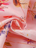Summer New Design Girls’ Flowers Pattern Fly Sleeves Single Breasted Crew Neck Dress - MyKids-USA™