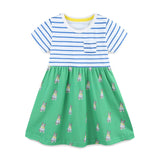 Summer Pure Cotton Cartoon Puppy Pattern Short Sleeves Dress for Stylish Girls - MyKids-USA™