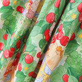 New Design Summer Kids Girls Cartoon Oil Painting Print Short Sleeves Embroidered Collar Dress