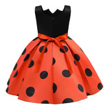 Baby Girl Polka Dot Graphic Sleeveless Performance Evening Dress - MyKids-USA™