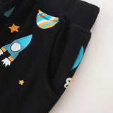 Baby Boy Planet Print Pattern Comfortable Cotton Trousers - MyKids-USA™