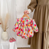 Autumn Arrival Baby Girls Long Sleeves Vivid Floral Print Colorful Onesies and Dress - MyKids-USA™