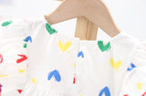 Baby Girl Heart Print Ruffle Design Sleeveless Dress In Summer - MyKids-USA™