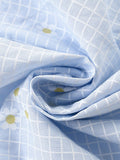 Summer New Arrival Girls’ Simple Plaid Short Sleeves Light Blue Dress - MyKids-USA™