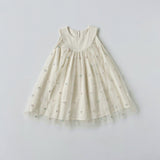 New Design Summer Kids Girls Sleeveless Rose Embroidery Mesh Dress - MyKids-USA™