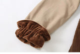 Preppy Corduroy Long Sleeves Turndown Collar Thin Dress - MyKids-USA™