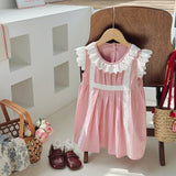Summer Kids Girls Pleated Sleeveless Ruffle Design Princess Dress - MyKids-USA™