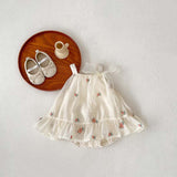 Summer New Arrival Baby Girls Sleeveless Flowers Pattern Tulle Strap Onesies Dress - MyKids-USA™