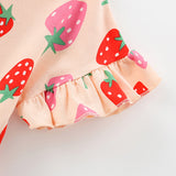 Summer Arrival Strawberry Fruits Pattern Short Sleeves Dress for Stylish Girls - MyKids-USA™