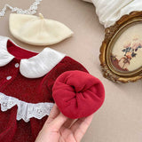 Autumn and Winter Arrival Baby Girls Long Sleeves Peter Pan Collar Christmas Onesies