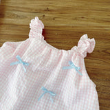 Summer Baby Kids Plaid Pattern Sleeveless Top Vest with Shorts Clothing Set for Girls - MyKids-USA™