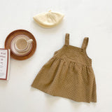 Baby Girls Dot Print Dress Combo Solid Top In Sets