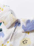 Baby Girls Peter Pan Collar Short Sleeves Floral Dress - MyKids-USA™
