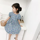 Best Selling Summer Baby Kids Girls Dense Floral Pattern Short Sleeves Dress - MyKids-USA™