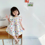 Best Selling Summer Baby Kids Girls Colorful Heart Pattern Fly Sleeves Dress - MyKids-USA™