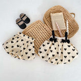 New Arrival For Summer: Heart Print Camisole Dress And Shorts Set