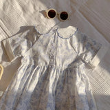 Summer Baby Kids Girls Short Sleeves Butterfly Pattern Embroidered Dress - MyKids-USA™
