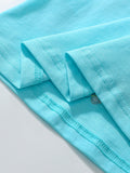 Summer Cartoon Short-sleeved Dress with Crew Neck for Stylish Girls