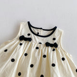 Summer Arrival Baby Girls Cute Sleeveless Polka Dots Pattern Dress Design Strap Onesies - MyKids-USA™