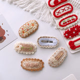 Korean-Style Versatile Knit Hair Clip With Sweet Floral Design For Girly Charm 5-Piece Set - MyKids-USA™