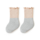 Baby Kids Unisex Color Patchwork Comfortable Ruffle Fringe Crew Socks - MyKids-USA™