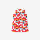 Summer Baby Girls Sleeveless Floral Pattern Single Breasted Dress