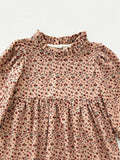 Spring and Autumn Corduroy Long-sleeved Dress with Ruffle Neck for Stylish Girls - MyKids-USA™