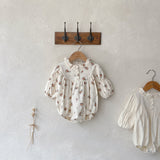 Infant Baby Sisters Clothing Romper Combo Dress In Autumn Outfit Wearing