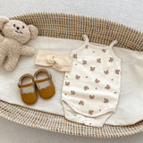 Summer Arrival Baby Unisex Sleeveless Thin Simple Pattern Onesies