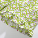Summer Baby Kids Flower Pattern Vest and Green Shorts Clothing Set for Girls