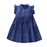 Baby Girl Ditsy Flower Graphic Sleeveless Loose Princess Dress