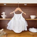 Summer Arrival Baby Girls Cute Sleeveless Butterfly-bow Decorated Dress Design Strap Onesies - MyKids-USA™