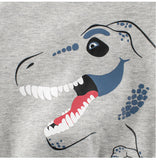 Baby Boys Dinosaur Talking Cartoon Crew Neck Long Sleeve Thick Pullover - MyKids-USA™