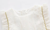 Baby Girl 1pcs Frill Trim Mesh Overlay Design Bow Tie Solid Princess Tutu Dress - MyKids-USA™