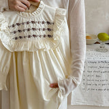 Spring and Autumn Vintage Embroidered Pattern Long-sleeved Dress for Stylish Girls