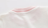 Baby Girl 1pcs Logo Graphic Graphic Side & Neck Striped Design Ruffle Hem Baseball Dress
