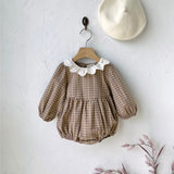 New Autumn Infant Baby Girl Grid Design Dress & Onesie