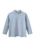 Autumn Baby Kids Boys Teddy Embroidery Pattern Striped Long Sleeves Turtle Neck Top Pullover - MyKids-USA™