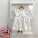 Summer Arrival Floral Pattern Fly Sleeves Square Neck Top and Shorts Set/Dress for Stylish Girls - MyKids-USA™