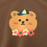 Summer Girls’ Cartoon Teddy Bear Printed T-shirt in European and American Style