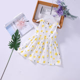 Baby Girls Floral Print Sleeveless Round Collar Dress In Summer - MyKids-USA™