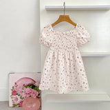 Summer Baby Girls French-style Flowers Pattern Short-sleeved Onesies and Dress – Princess Sister Matching - MyKids-USA™