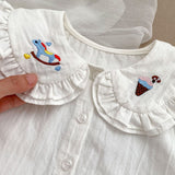 Arrival Autumn Baby Girls Cartoon Embroidery Pattern Long Sleeves Top and Denim Strap Dress Clothing Set - MyKids-USA™