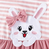 Summer Arrival Cartoon Rabbit Pattern Short Sleeves Dress for Stylish Girls - MyKids-USA™